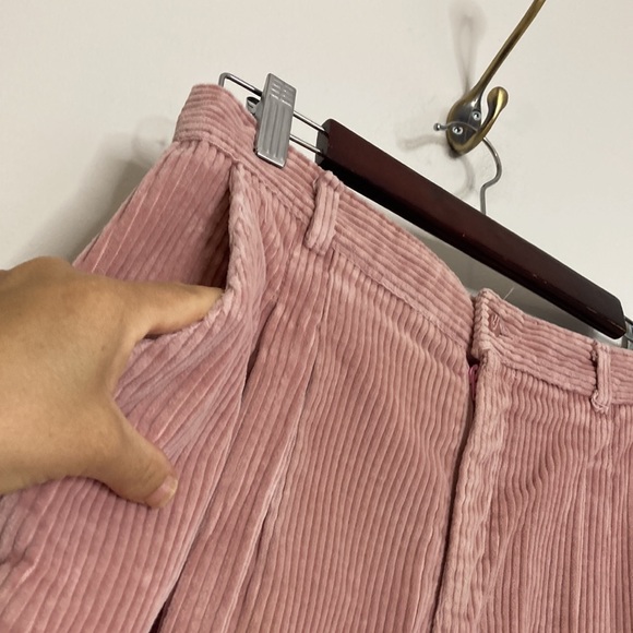 Vintage Corduroy Pants Womens 28 x 28 Pink Corduroy Pleated Baggy Taper 80s Mom - Picture 5 of 12